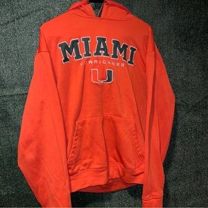 vintage Y2K Miami Hurricanes Orange Hoodie XL NCAA Florida College University